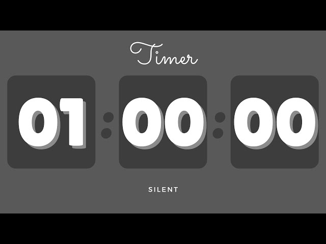 🖤 1 Hour Silent Timer with Cute Ending Alarm | Pastel Dark Timer