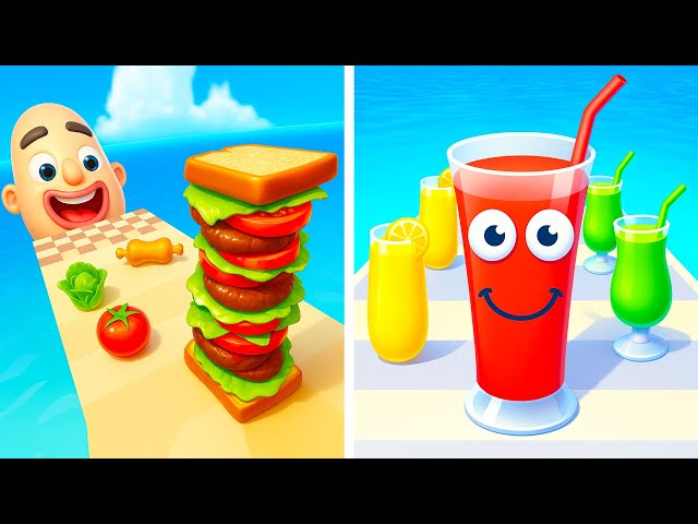 💥 Sandwich Runner 🆚 Juice Run – Funny & Satisfying Food Run Gameplay (Full Walkthrough) Ep924