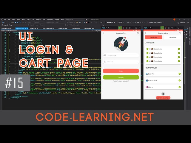 [Xamarin Forms BASIC] Bài 15: Order Food UI App Part #4 Cart & Login Page [CODE-LEARNING]