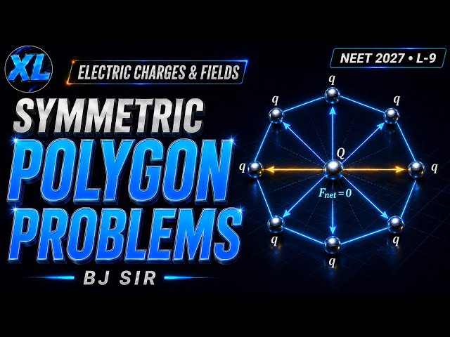 Symmetric Polygon Problems| Equilibrium Of Charges | NEET Physics 2027 L-9 | BJ Sir