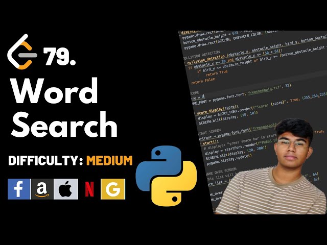 Word Search | Leet code 79 | Theory explained + Python code | July Leet code challenge