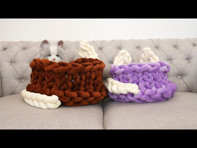 HAND KNIT A CHUNKY CAT BED