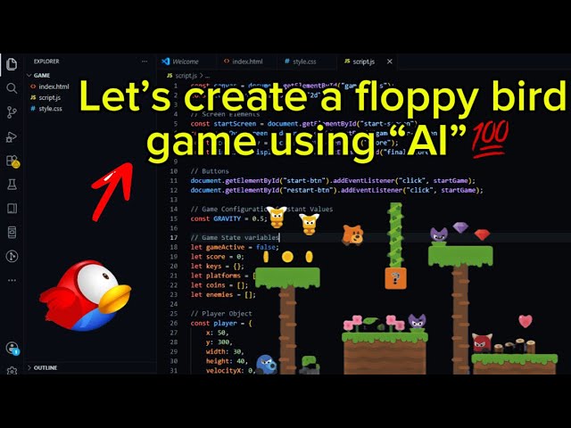 How to create a floppy bird game with AI 