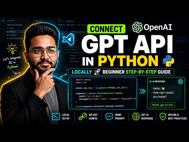 Connect OpenAI GPT API in Python Locally 🚀 Beginner Step-by-Step Guide