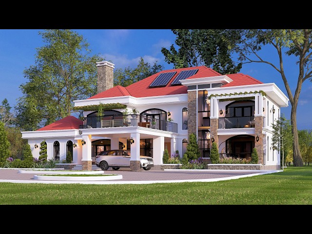 Contemporary Luxury House Plan 🏠 Elegant Modern Mansion with Balcony & Carport