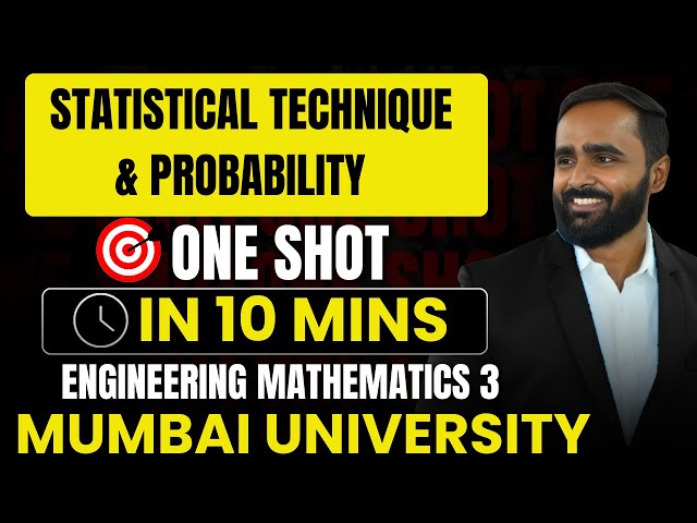 STATISTICAL TECHNIQUE & PROBABILITY|ONE SHOT|ENGINEERING MATHEMATICS3|MUMBAI UNIVERSITY|PRADEEP SIR