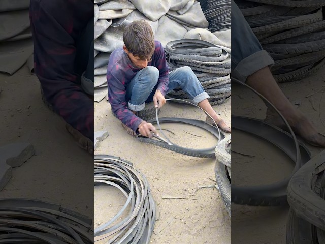 How to Bike Tires Recycling | Amazing Skills #shorts #recycle #shortsfeed