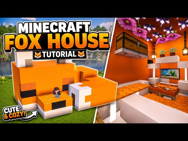 Minecraft Fox House Tutorial 🦊🏠Cute & Easy Build! #minecraft #minecrafttutorial #minecraftbuilding