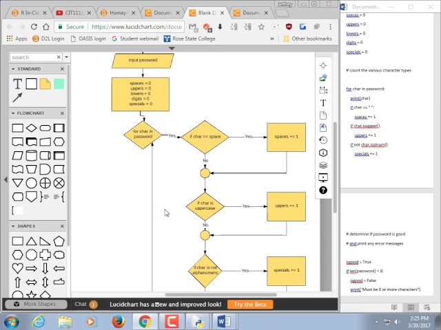 CIT1113-3145 Lecture Mar 30 2017 (flowcharts, and modularizing the password program)