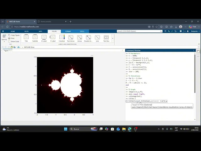 Mandelbrot Set Plot in MATLAB - Fractal Visualization