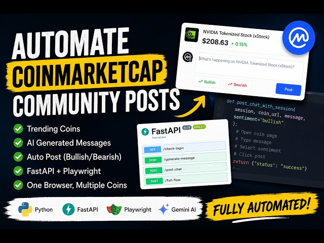 🚀 Built an Automated CoinMarketCap Community Bot using Python, FastAPI, Playwright, and Gemini AI.