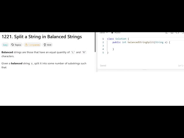 Split a String in Balanced Strings | @faang-academy