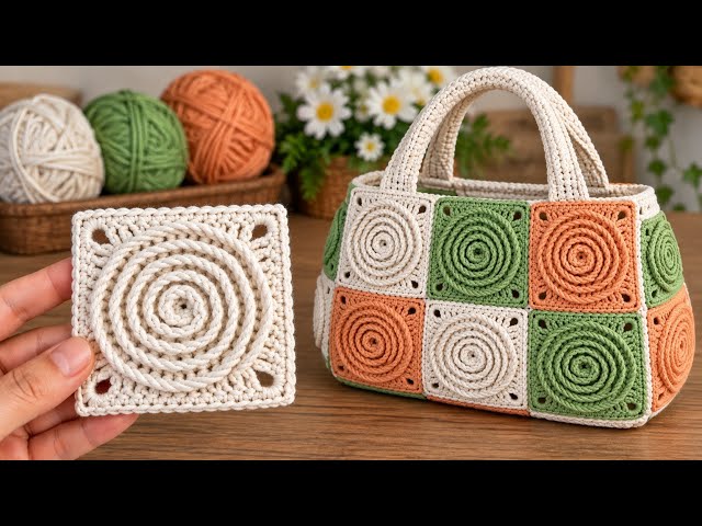 3D Twisted Knit-Look Pattern. Spiral 😍 You can make bags, blankets, throw pillows, and more.