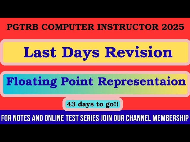 Floating Point Representation  #pgtrb2025 #trb #studymaterial