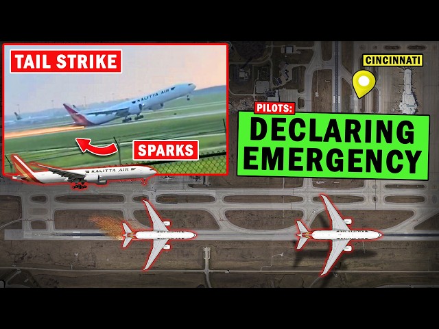 Kalitta B777 Suffers TAIL STRIKE During Go-Around | Sparks Visible