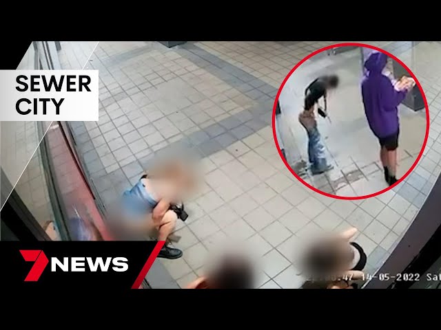 Shocking CCTV of partygoers using Hindley Street as an open-air toilet | 7NEWS