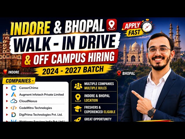 Indore & Bhopal Mega Hiring | Freshers & Experienced | MERN, Java, DevOps, Webkorps Walk-in & More