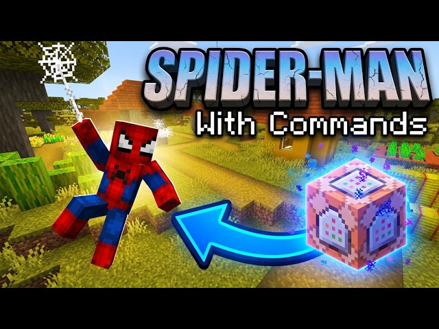 Web-Swinging: Spider-Man with Commands! (Minecraft Bedrock Tutorial)