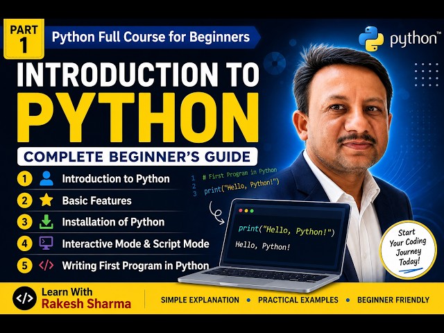 Python Tutorial for Beginners | Introduction, Installation & First Program | Part 1