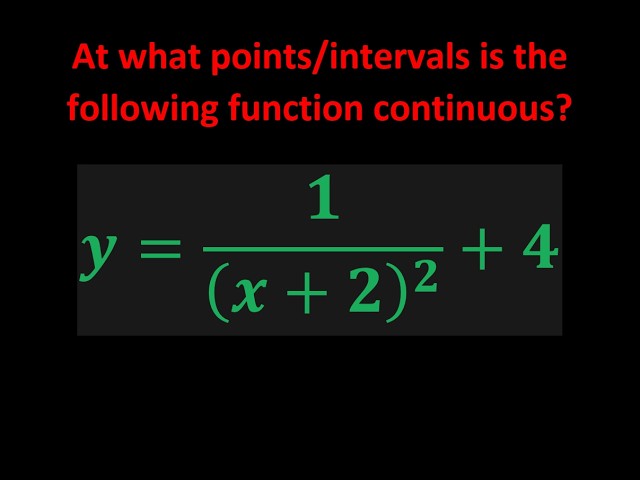 At What Points/Intervals is the Following Function Continuous?