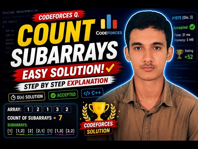 Codeforces Count Subarrays Problem Solution in Bangla 🔥 | C++ Competitive Programming