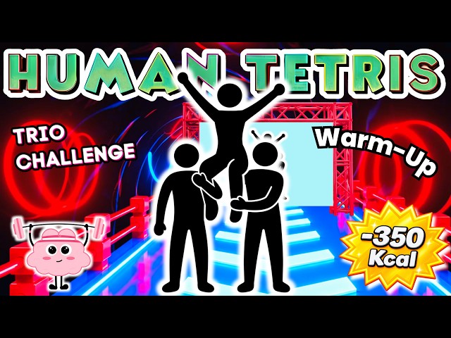 HUMAN TETRIS x 3 PLAYERS ⚡ | Interactive Reaction Game | Full Body Workout