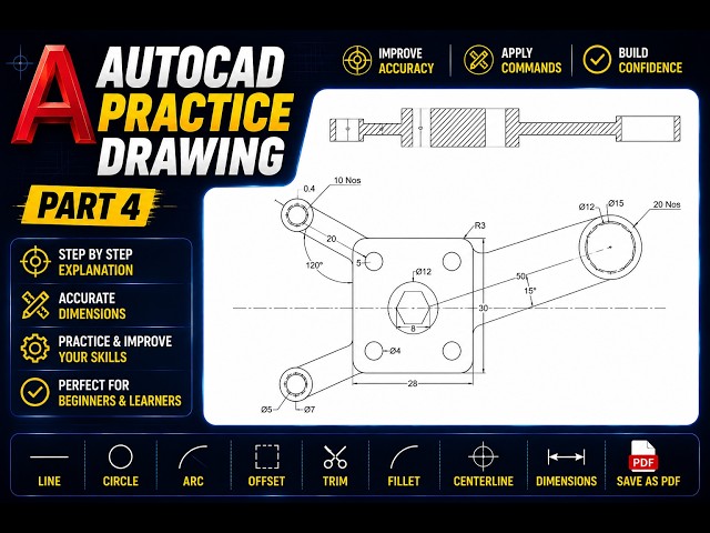 AutoCAD Training  Practice Drawing – Part 4