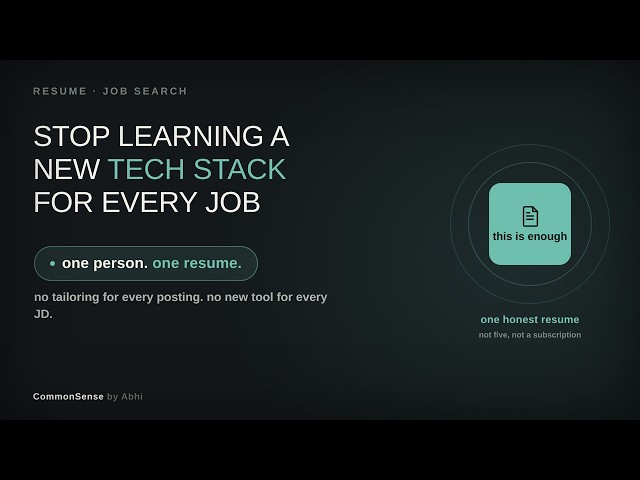stop learning a new tech stack for every job