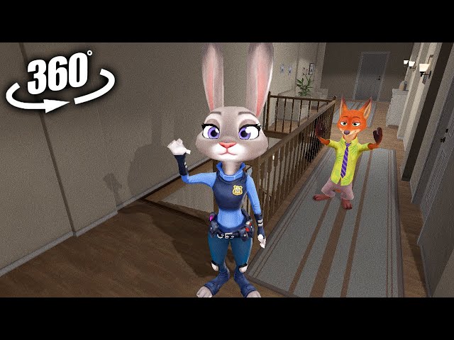 Chasing Judy Hopps in Your House 360° Video | VR / 4K | Zootopia