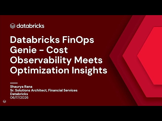 FinOps on Databricks: Building a Cost Observability and Optimization Genie