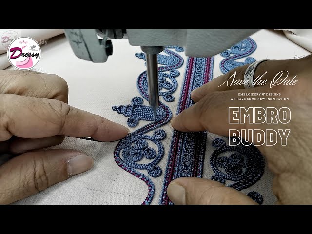 Moroccan cord embroidery work made by the Juki embroidery machine is easy