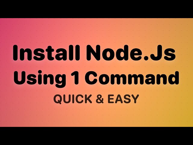 Install Node.js on Windows 11 Fast with Chocolatey (2024 Guide)