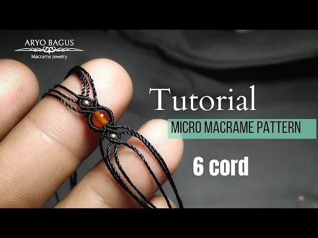 micro macrame pattern 6 cord #tutorialgelang #macrametutorial