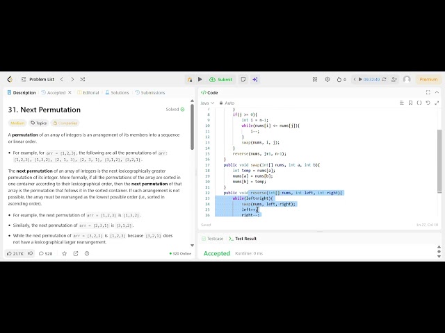 leetcode 31:- next permutation striver 150 sheet arrays q4