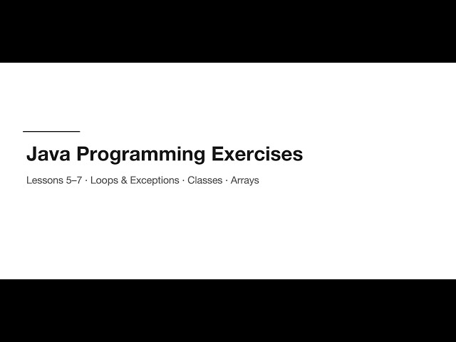 Java Loops, Class & Array