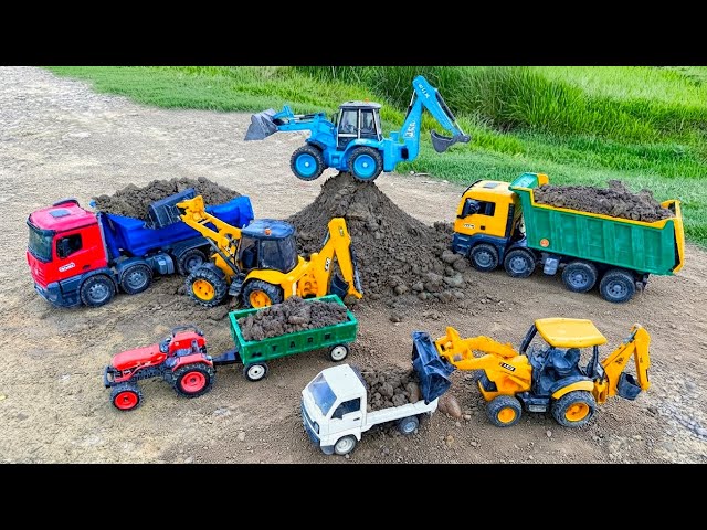 Heavy Duty JCB & Tractor Working Hard in Mud! 🚜 Mud Digging & Loading | Jcb Tractor Cartoon Video