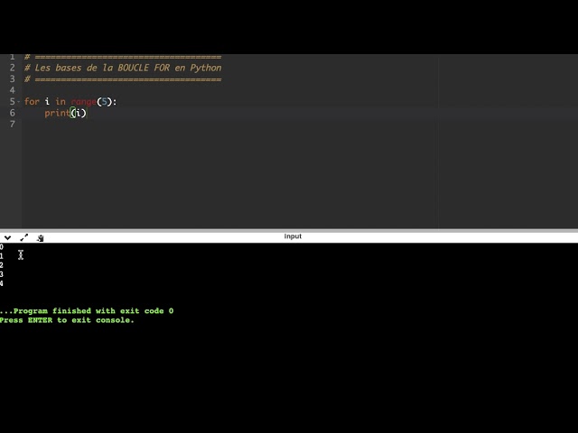 Les bases de la boucle for en python