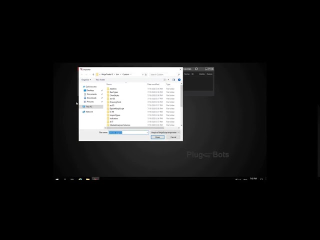 Instalação PlugTrade - Ninjatrader.