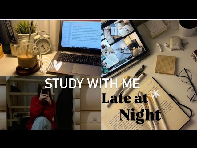 3-HOUR STUDY WITH ME late at night | Background noise, Rain sound #home #study 