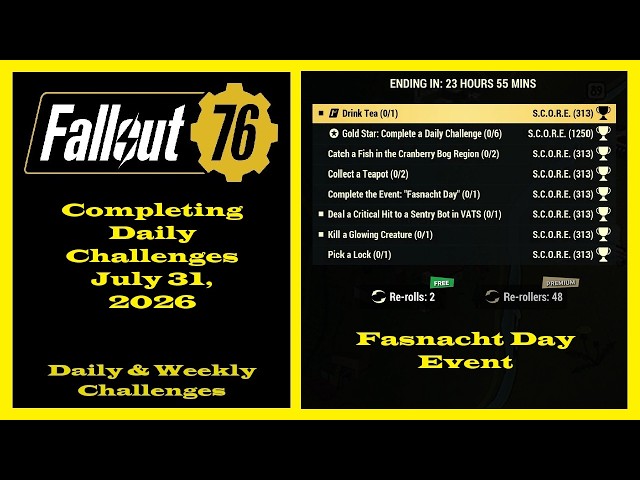 Completing Daily Challenges For July 31, 2026 - Fallout 76 Daily Challenges Guide For New Players