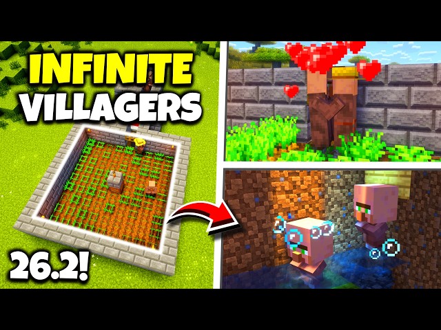 Minecraft Villager Breeder Tutorial 26.2 | Just 2 Villagers to Start!