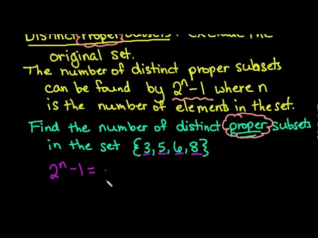 Finding the Number of Distinct Proper Subsets
