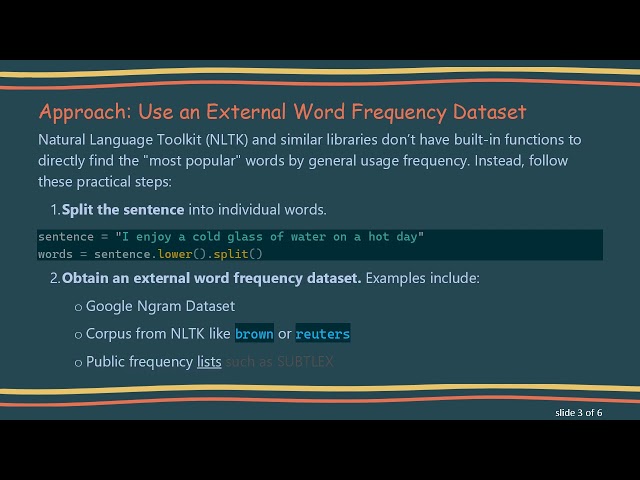 How to Find the Most Popular English Word in a Sentence Using Word Frequency Data
