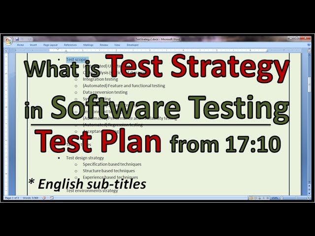 Test Strategy In Software Testing-Test Strategy Vs Test Plan-Test Strategy Document-Test Strategy