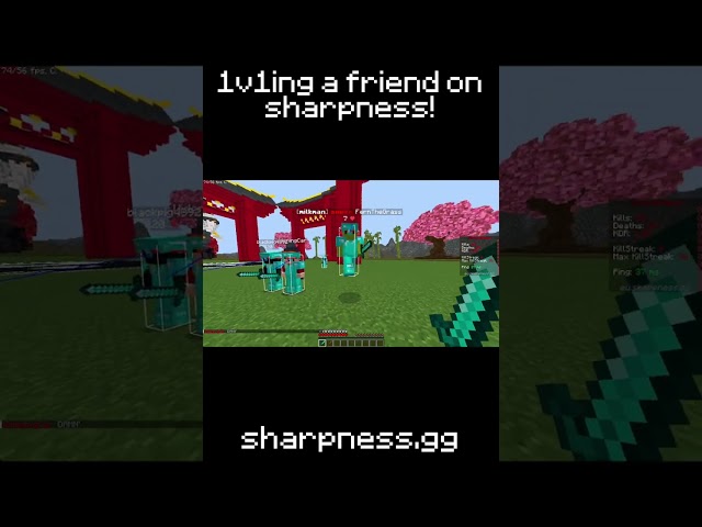 #edit 1v1ing a friend... #shorts #minecraft #sharpness