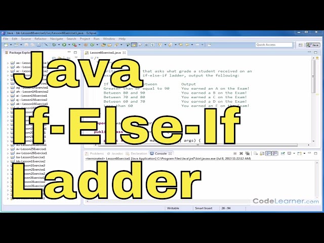 Learn Java Programming - Code Exercise 06x - If-Else-If Ladder