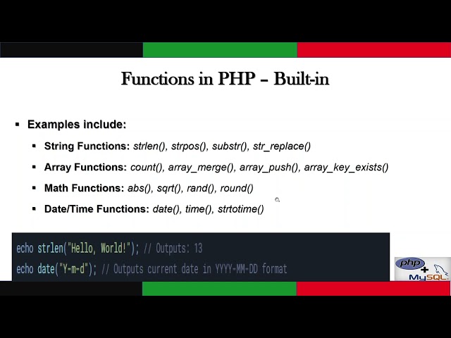 PHP Functions and String Manipulation