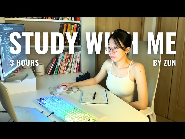 3-hour late night study with me 📚・calm piano 🎹・data science 📊・pomodoro 50/10 🕰️