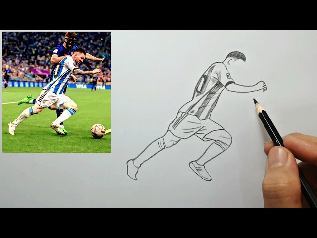 How to Draw Messi // Step_by_Step drawing Mwssi Tutorial