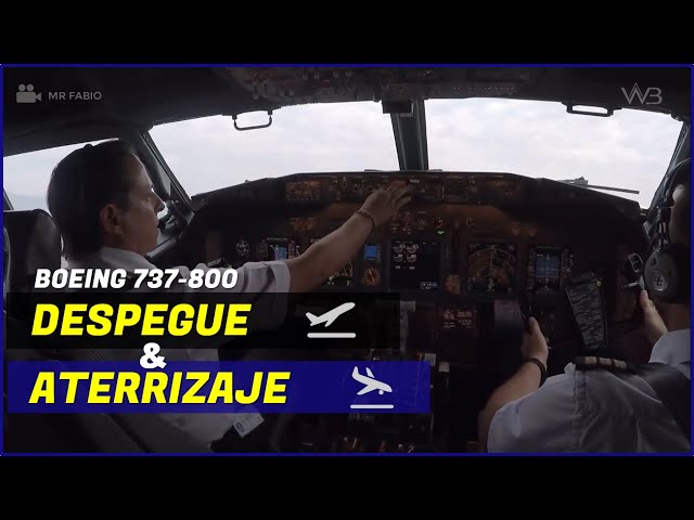 Así es el despegue y aterrizaje | Vista de cabina | Avión Boeing 737-800